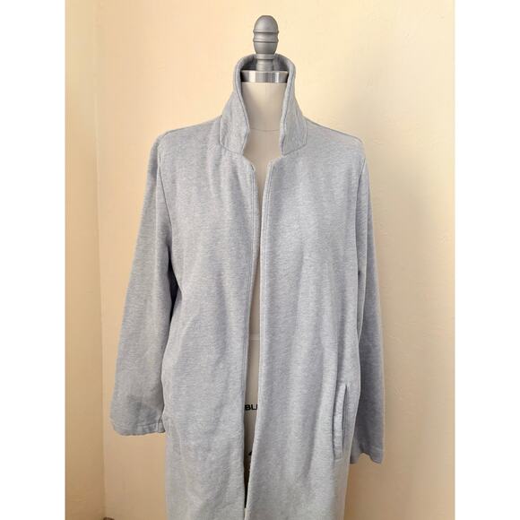Forever 21 Gray Women's Duster Jacket Longline Coat Open Front Size Small - Picture 2 of 5